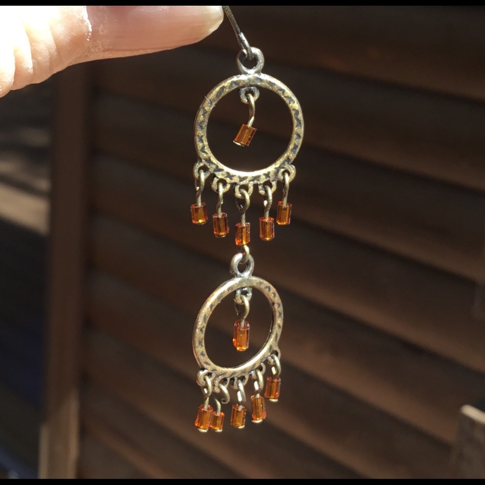 Flaming chandelier earrings